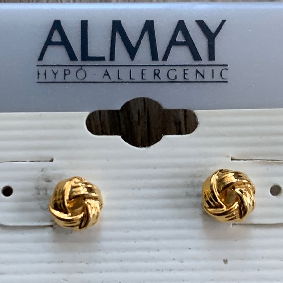 Almay Knot Earrings Pierced Hypo Allergenic 1998 Vintage New ALM VTG Jewelry - Picture 4 of 4